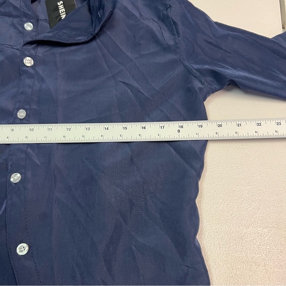 SHEIN Women’s Navy Blue Top Shirt Blouse Size L - Picture 4 of 7